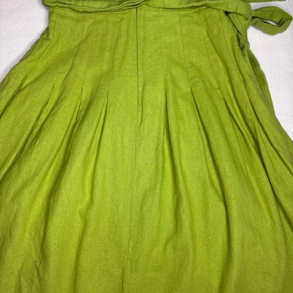Green Ruffle Jessica Howard Linen Dress - Picture 4 of 7